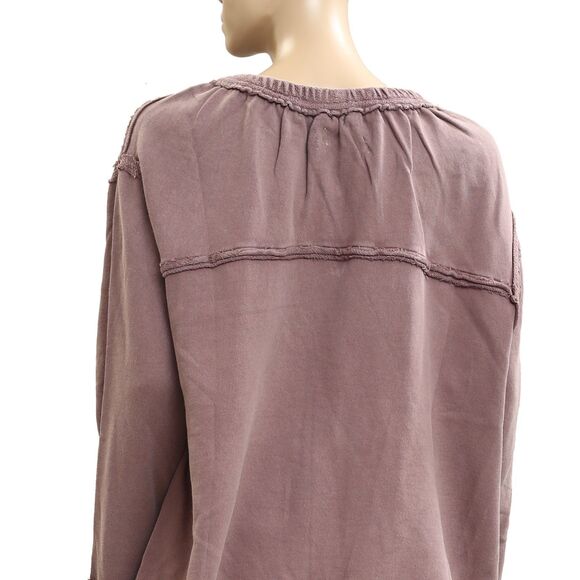Free People Picnic Sweatshirt Blouse Top Oversized Pullover Cotton M NWT 283705 - Picture 7 of 8